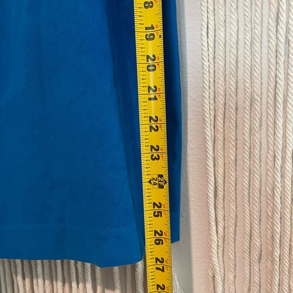 Vintage Leslie Fay Blue Suede-Like Pencil Skirt Sz 16 - Picture 8 of 8